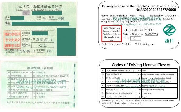 中国驾照翻译件中译英公证认证模板【翻译公司出国签证盖章标准】